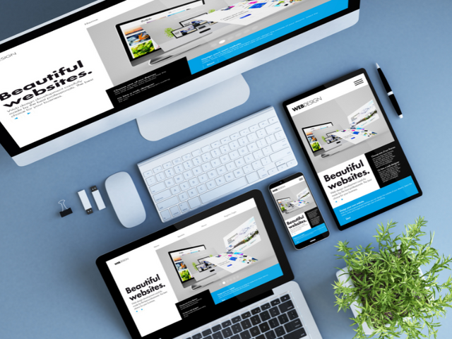 a desktop, laptop, tablet and phone friendly web design