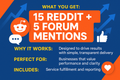 What You Get: 15 Reddit + 5 Forum Mentions
Why It Works: Designed to drive results with simple, transparent delivery.
Perfect For: Businesses that value performance and clarity.
Includes: Service fulfillment and reporting..

Make eye catching and high converting